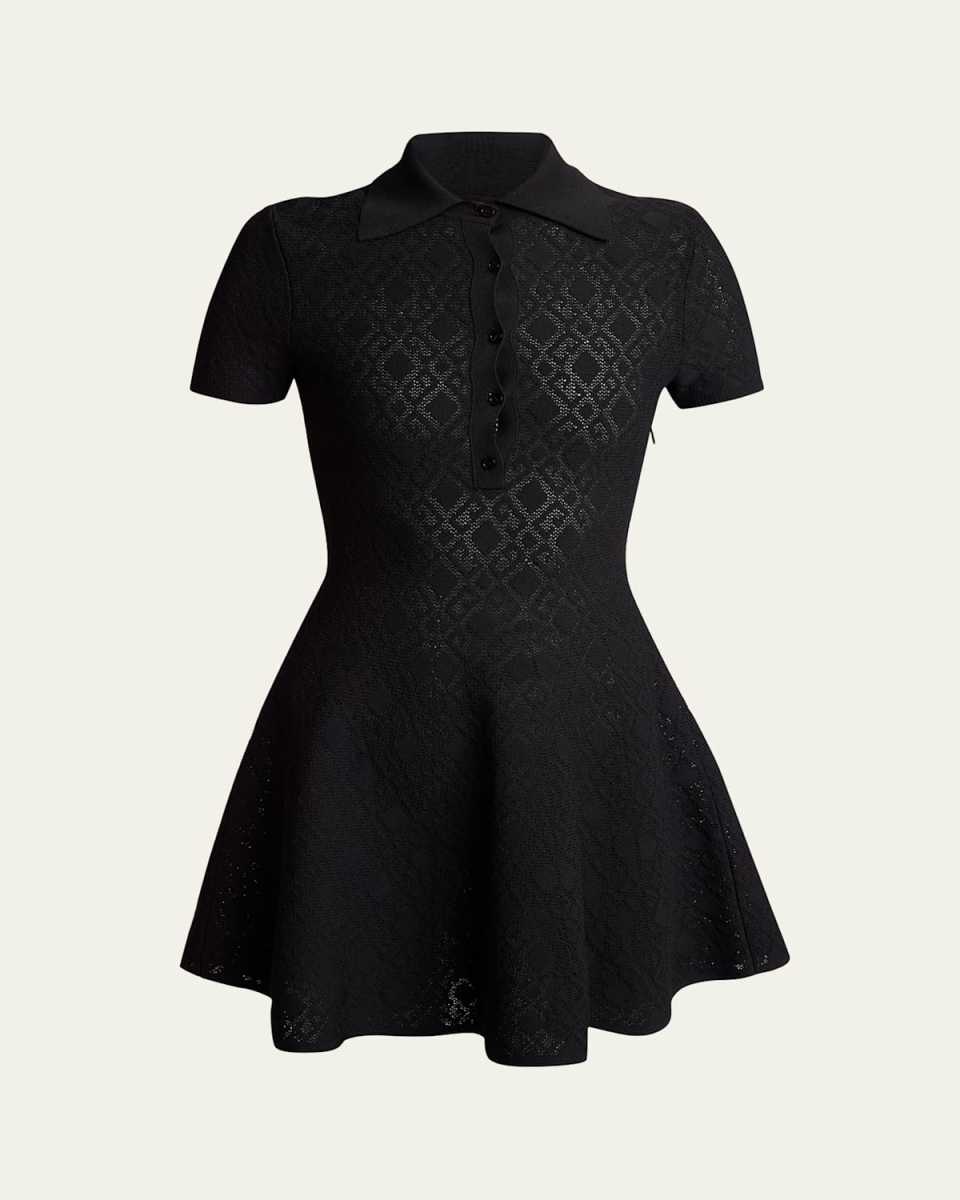 Logo Fit-Flare Mini Polo Dress